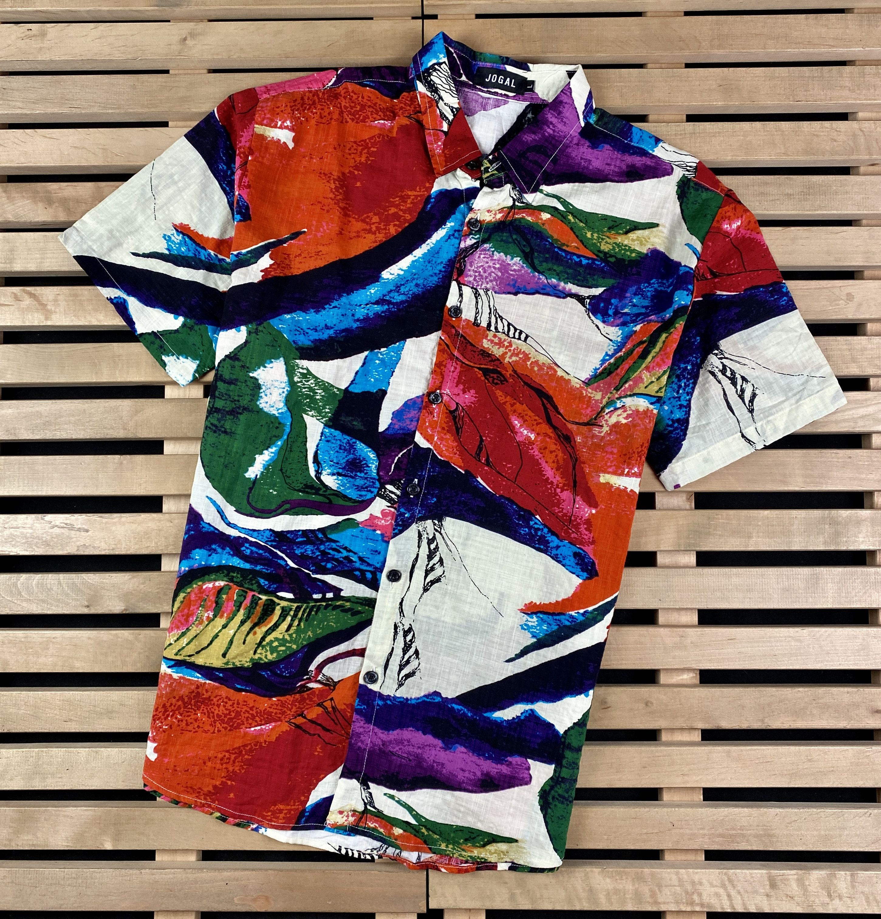 Vintage Mens Vintage Short Sleeve Crazy Shirts Jogal Size L Cotton Size US L / EU 52-54 / 3 - 1 Thumbnail