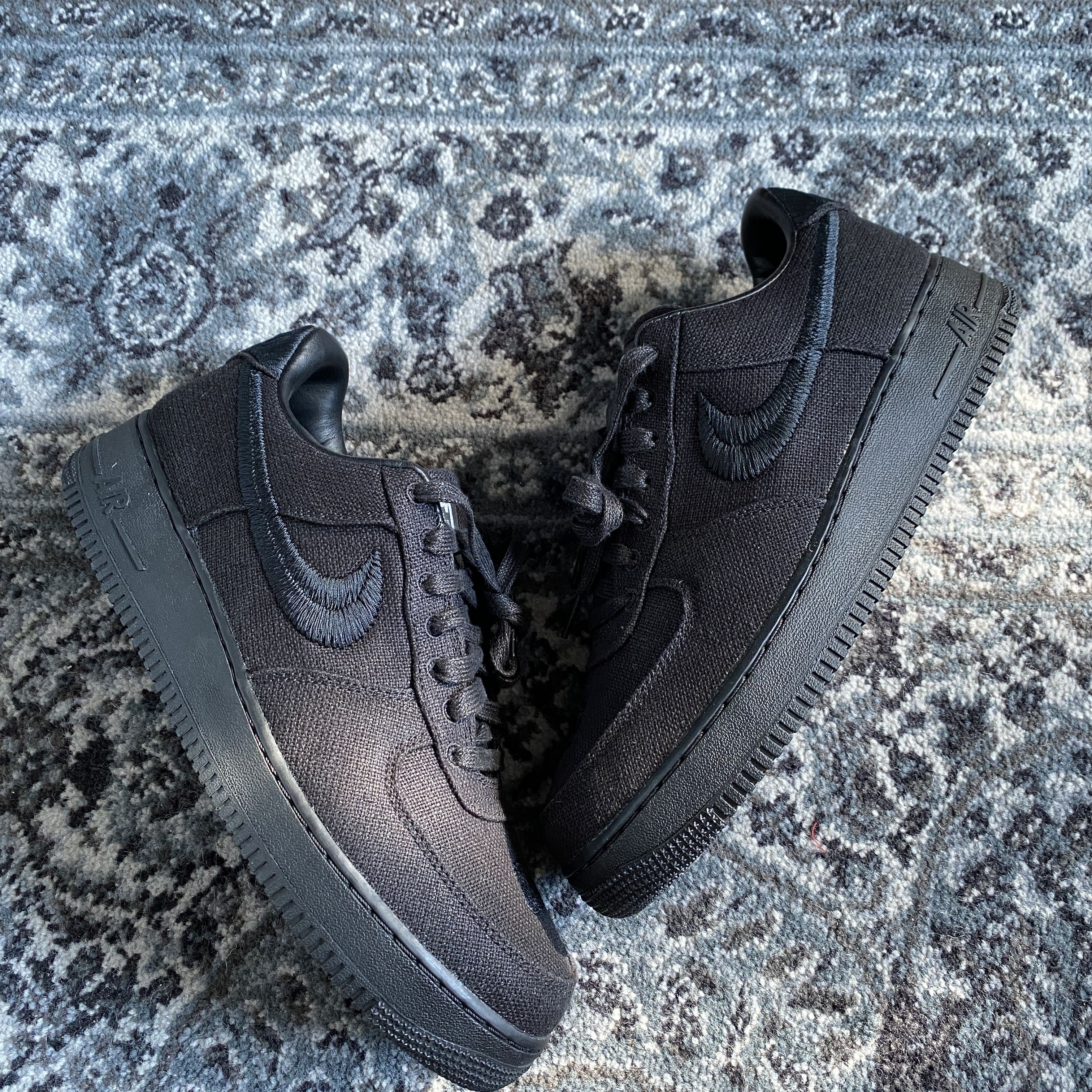 Pre-owned Nike X Stussy Air Force 1 Black Shoes