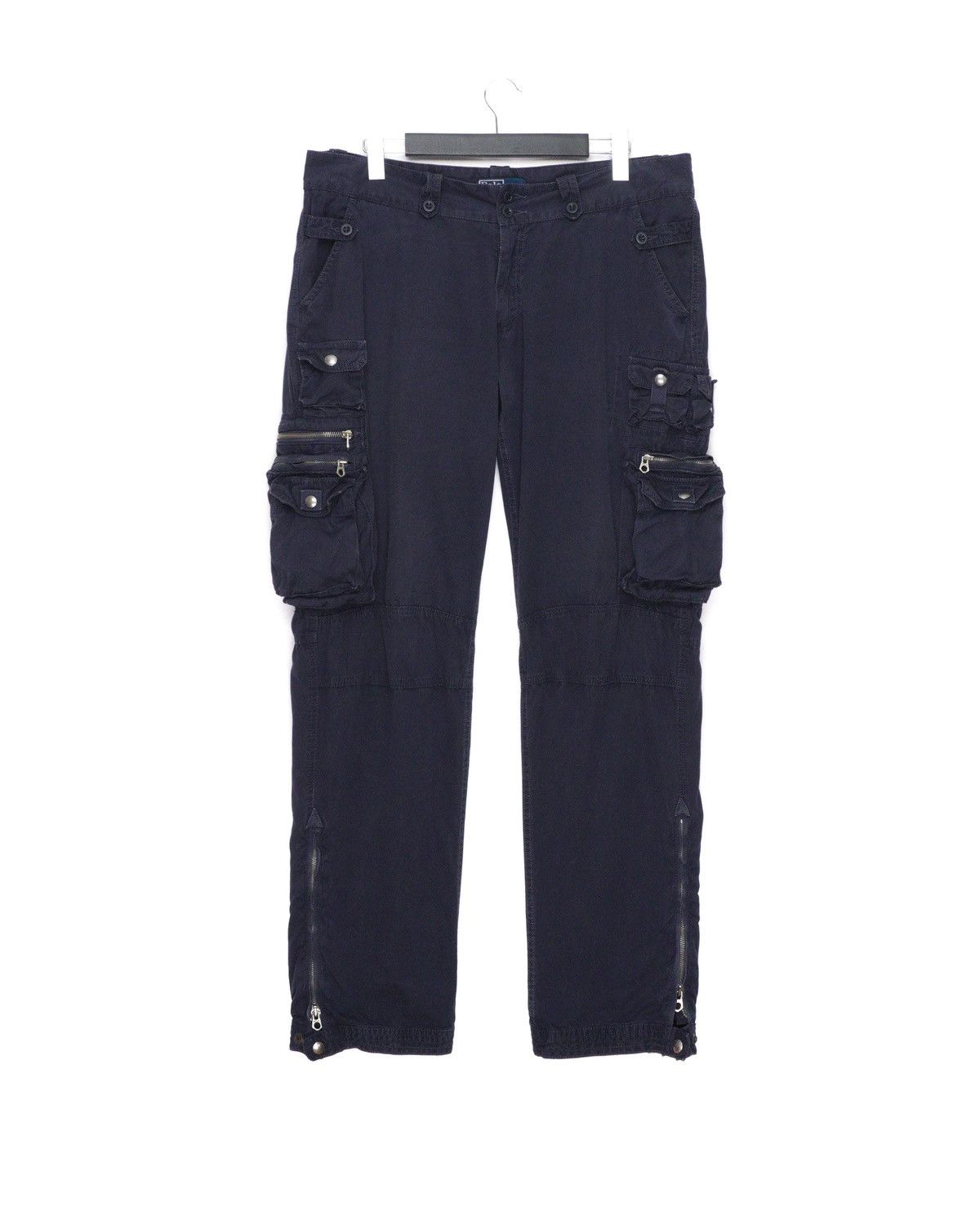 image of Polo Ralph Laurent Tactical Multipocket Zip Cargo Blue Pants, Men's (Size 38)