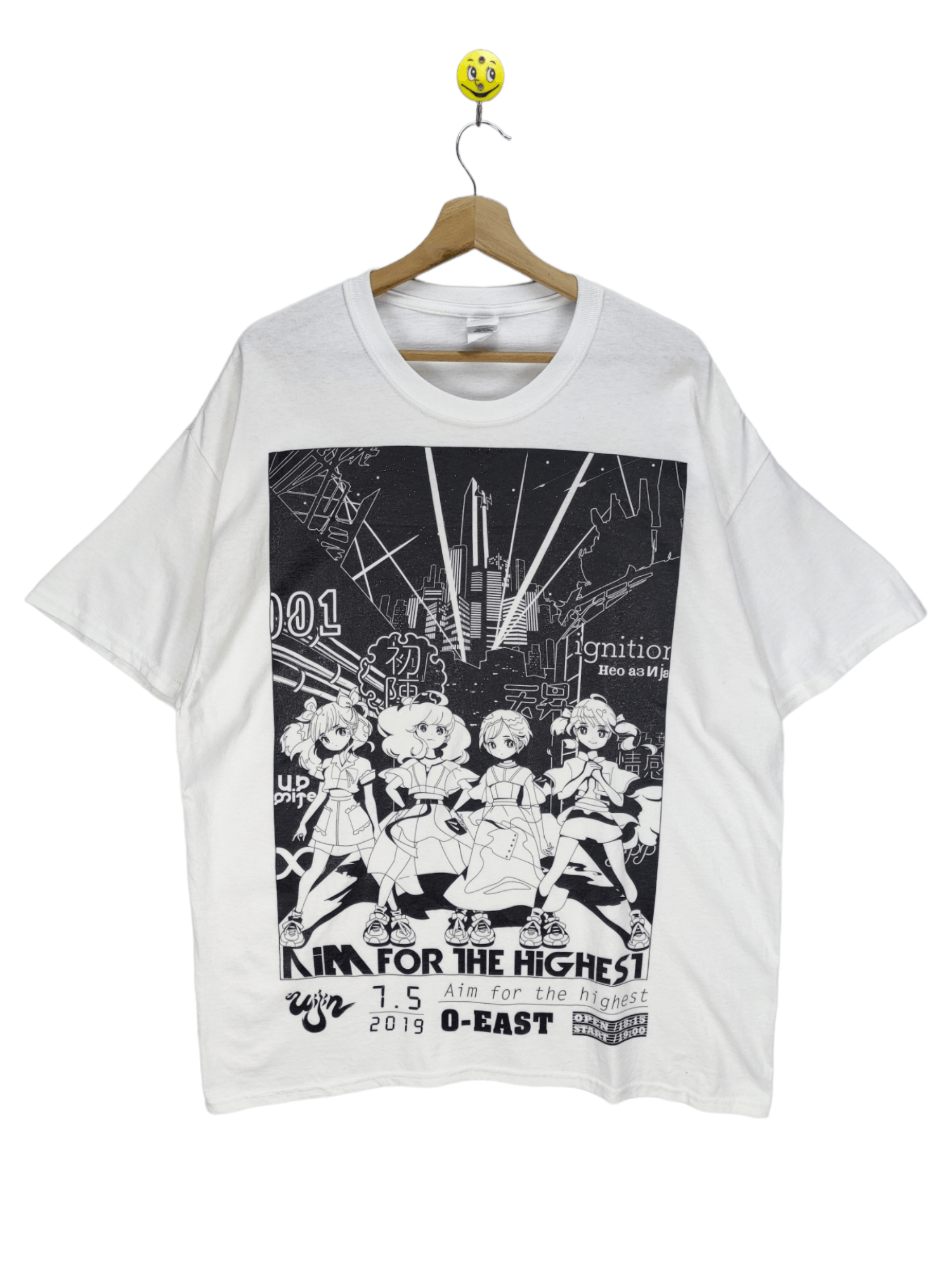 image of Anima x Gildan Stealsanime Tshirt Aim For The Highest Festival in White, Men's (Size XL)