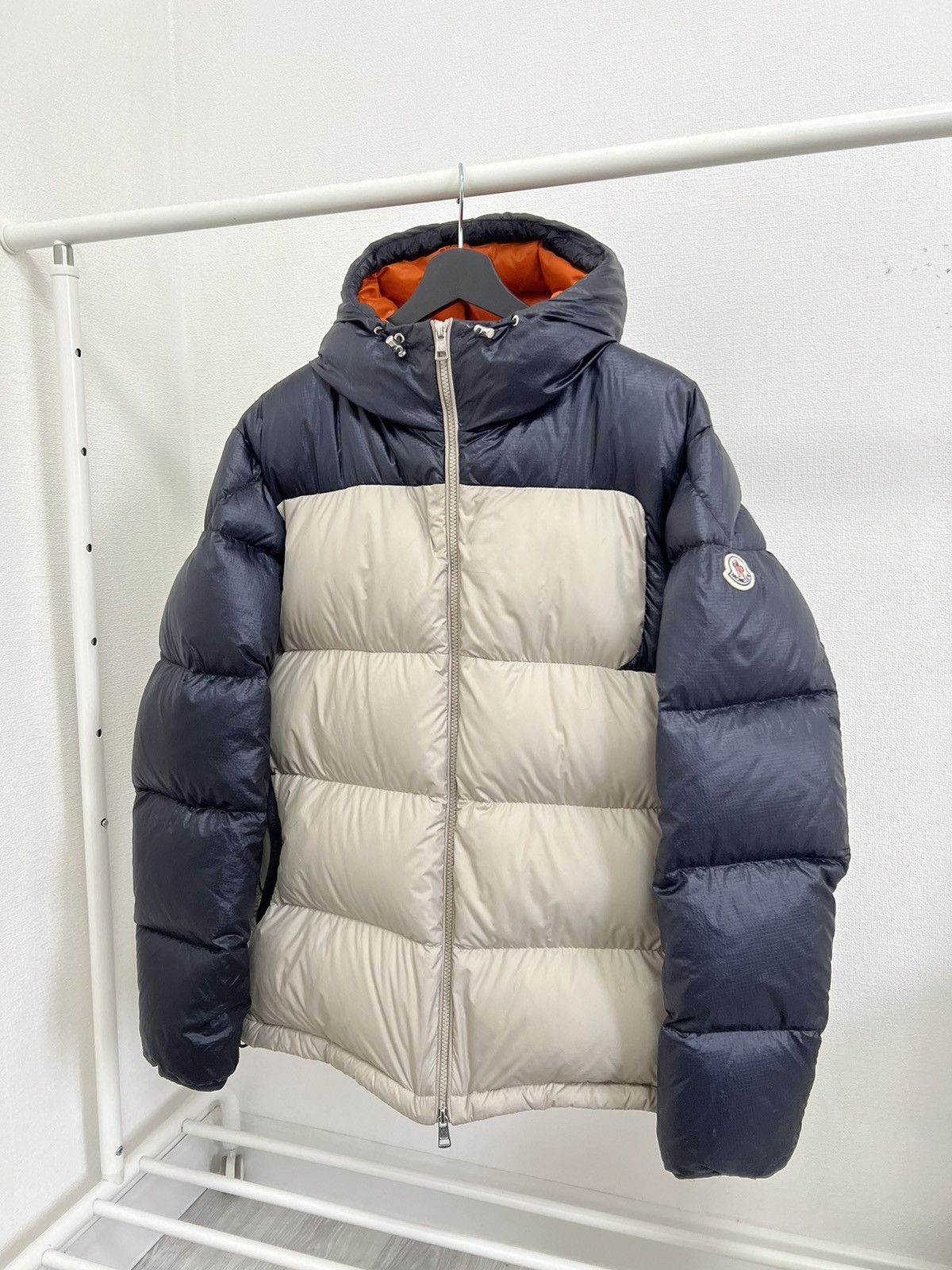image of Moncler Down Jacket in Cream, Men's (Size Large)