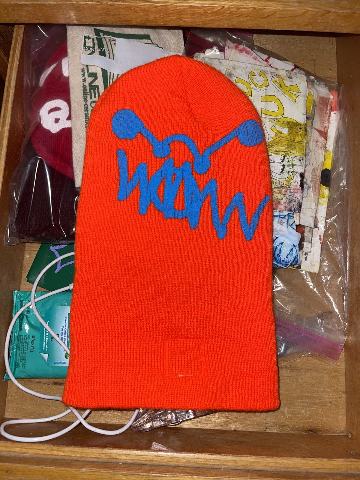 image of Asspizza 2018 Beanie in Neon Orange, Men's