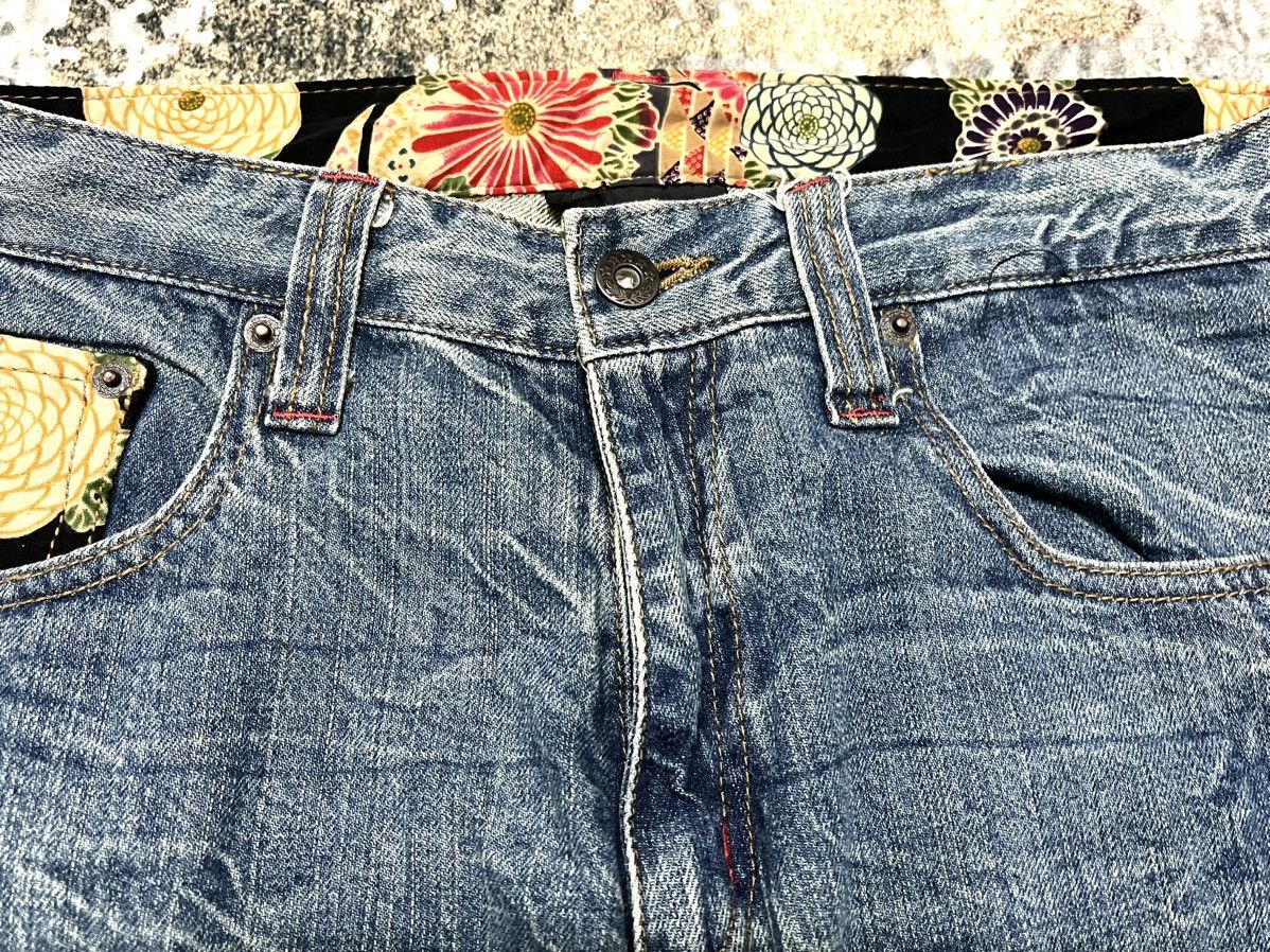 Japanese Brand × Vintage Jack Serika Flower Kimono Art Distressed Straight Cut Jeans Size US 32 / EU 48 - 5 Thumbnail