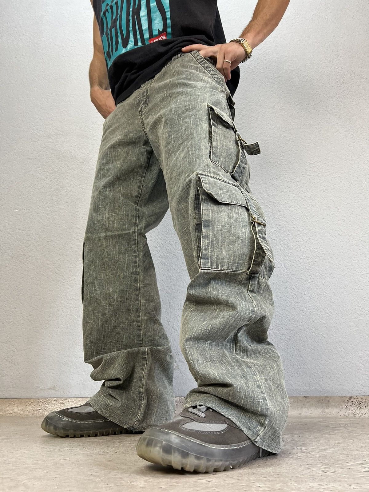 Japanese Brand Vintage 90s Y2K parachute bandage pants jeans Distressed Size US 34 / EU 50 - 3 Thumbnail