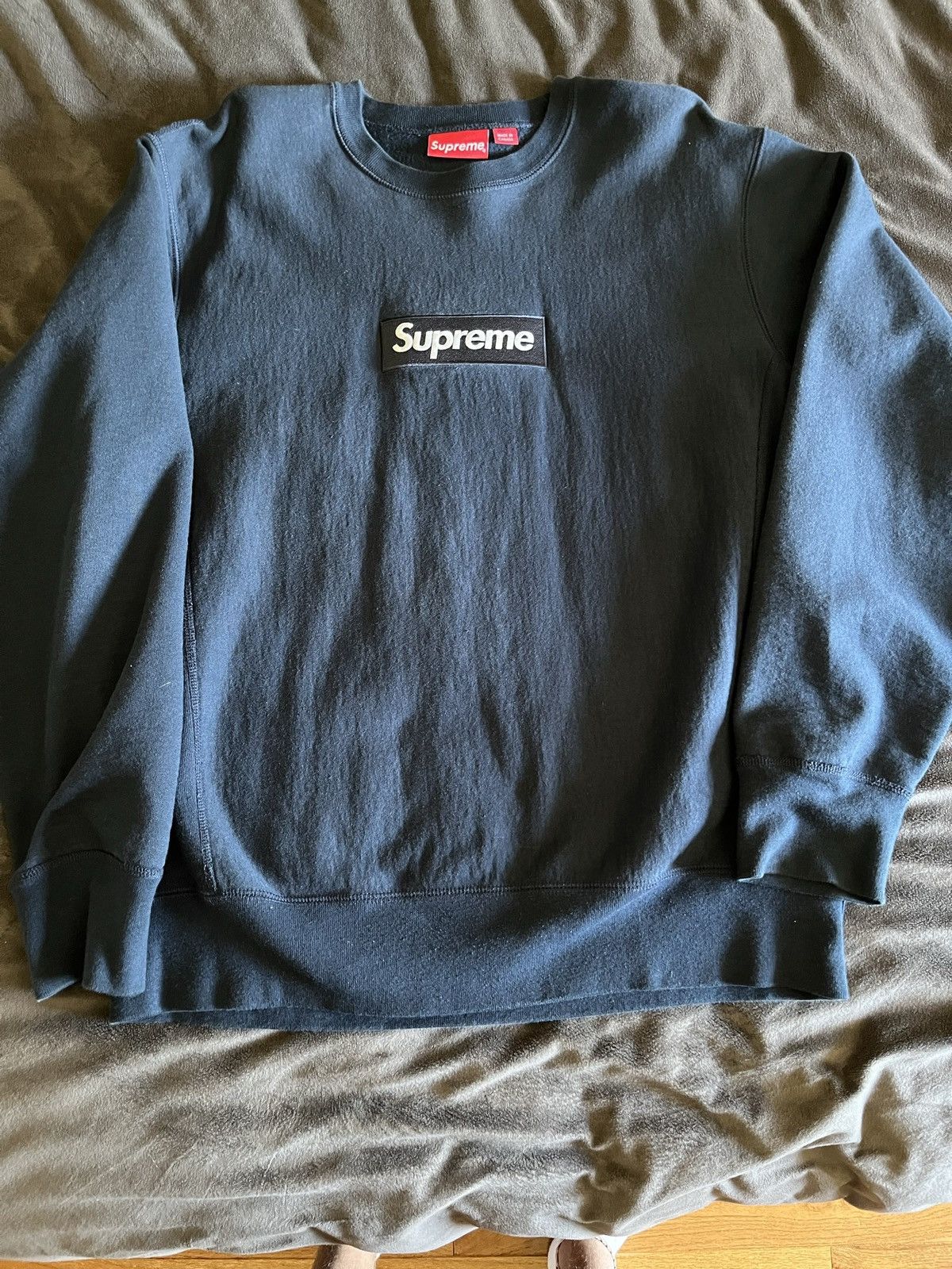 トップス Supreme Washed Box Logo Crewneck Navy L トップス Supreme Washed Box Logo Crewneck Navy L Supreme Washed