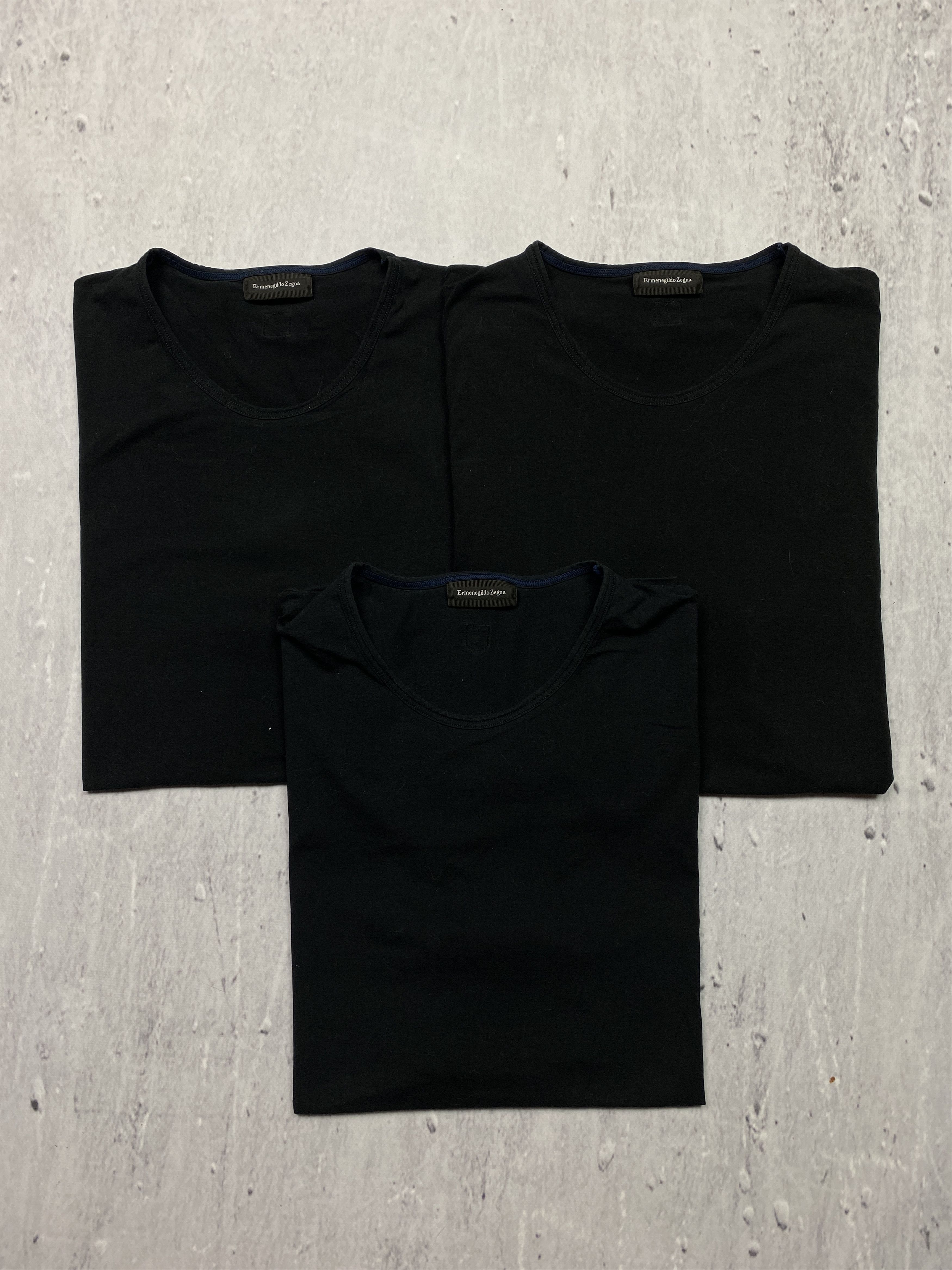 Ermenegildo Zegna 3-pack of Ermenegildo Zegna T-Shirts Classic Small Logo Men Size US L / EU 52-54 / 3 - 4 Thumbnail