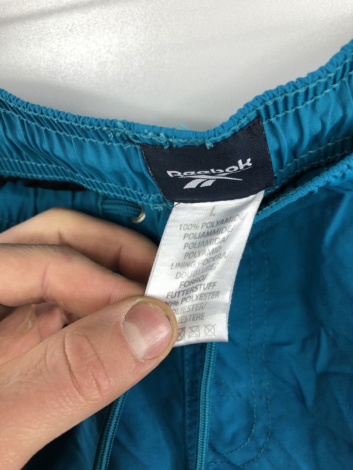 Reebok Vintage Reebok Nylon Striped Shorts Blue Size L Size US 35 - 5 Thumbnail