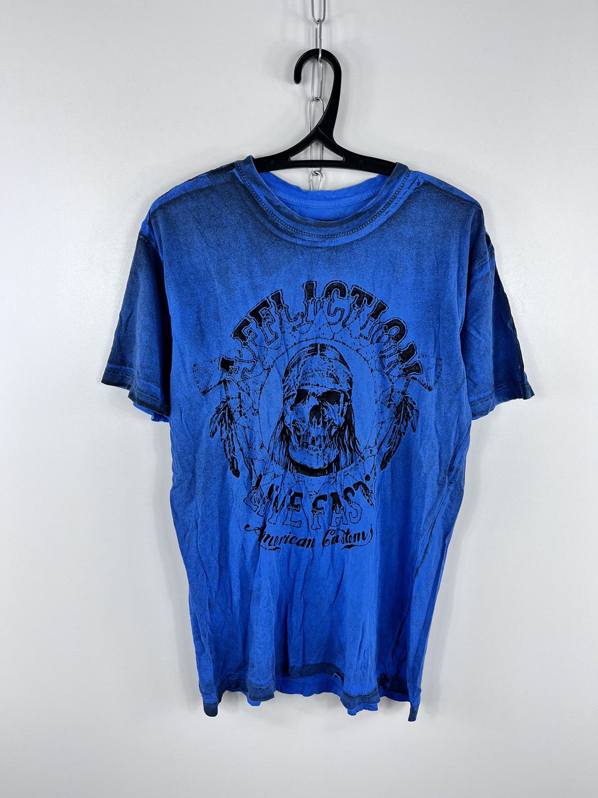 Affliction × Vintage Vintage Affliction Live Fast T-Shirt Blue Size L Size US L / EU 52-54 / 3 - 1 Thumbnail