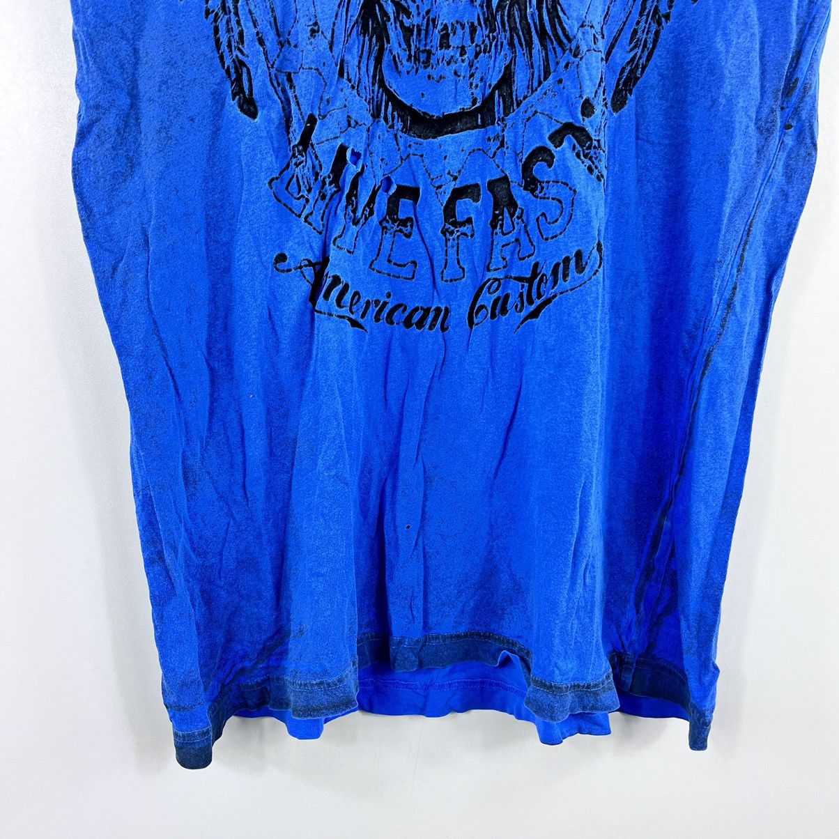 Affliction × Vintage Vintage Affliction Live Fast T-Shirt Blue Size L Size US L / EU 52-54 / 3 - 2 Thumbnail