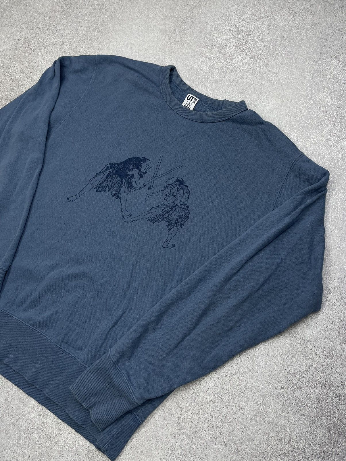 Japanese Brand × Uniqlo Uniqlo Hokusai Blue Sweatshirt Samurai Japanese Jakudze Size US M / EU 48-50 / 2 - 3 Thumbnail