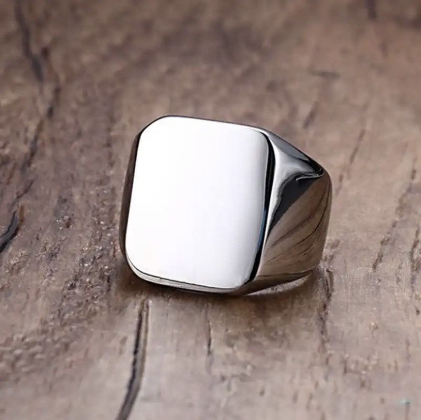 Vintage Retro Initials Signet Ring Size ONE SIZE - 1 Thumbnail