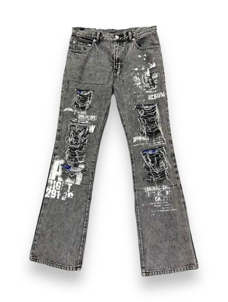 STUDIOUS × Seditionaries 🔥90’s PUNK FLARE🔥SHO Acid Wash Ripped Distressed Denim💥 Size US 30 / EU 46 - 2 Thumbnail