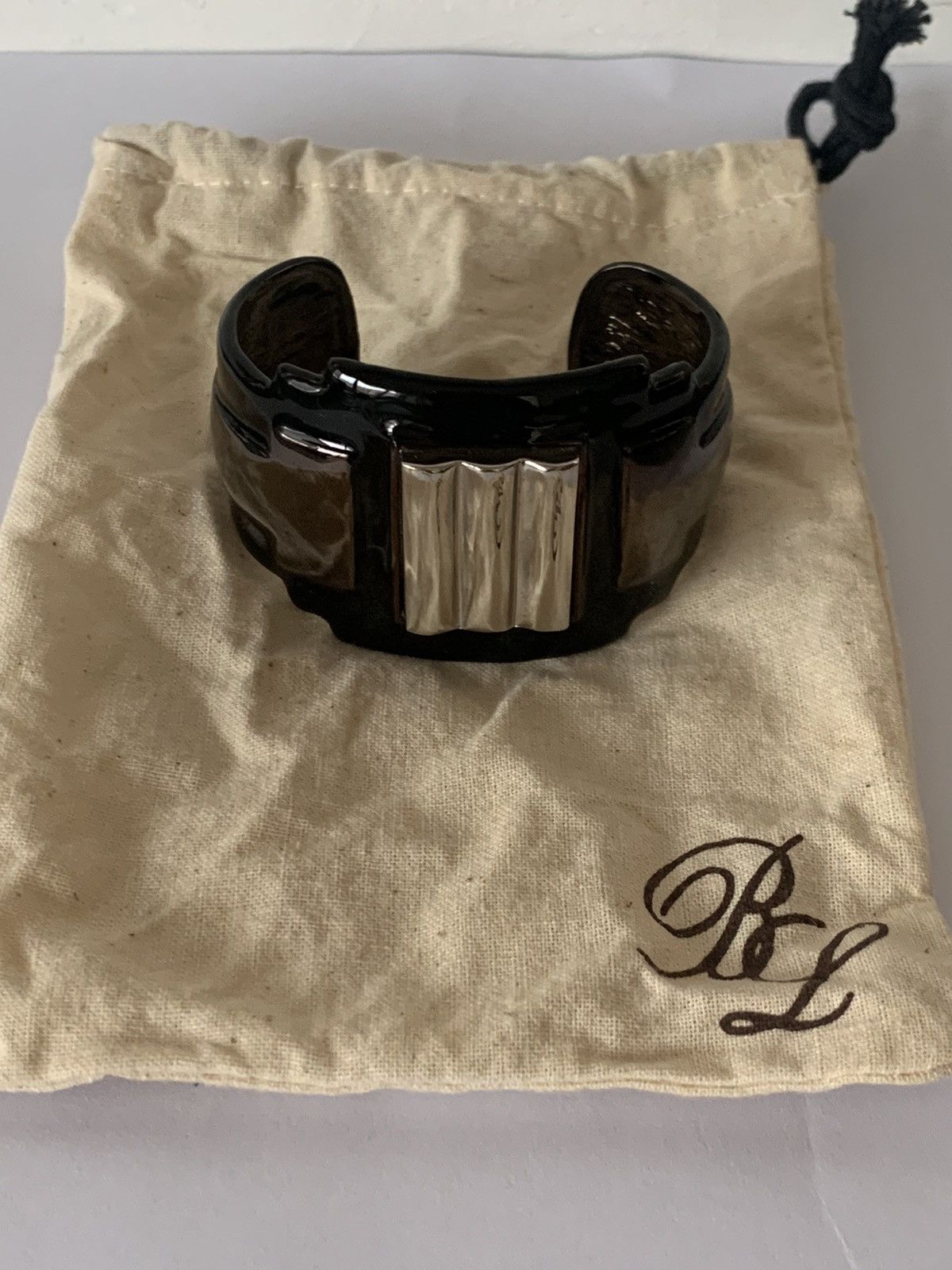 BIMBA Y LOLA Metal Art Deco Style Cuff Bangle Size ONE SIZE - 4 Thumbnail