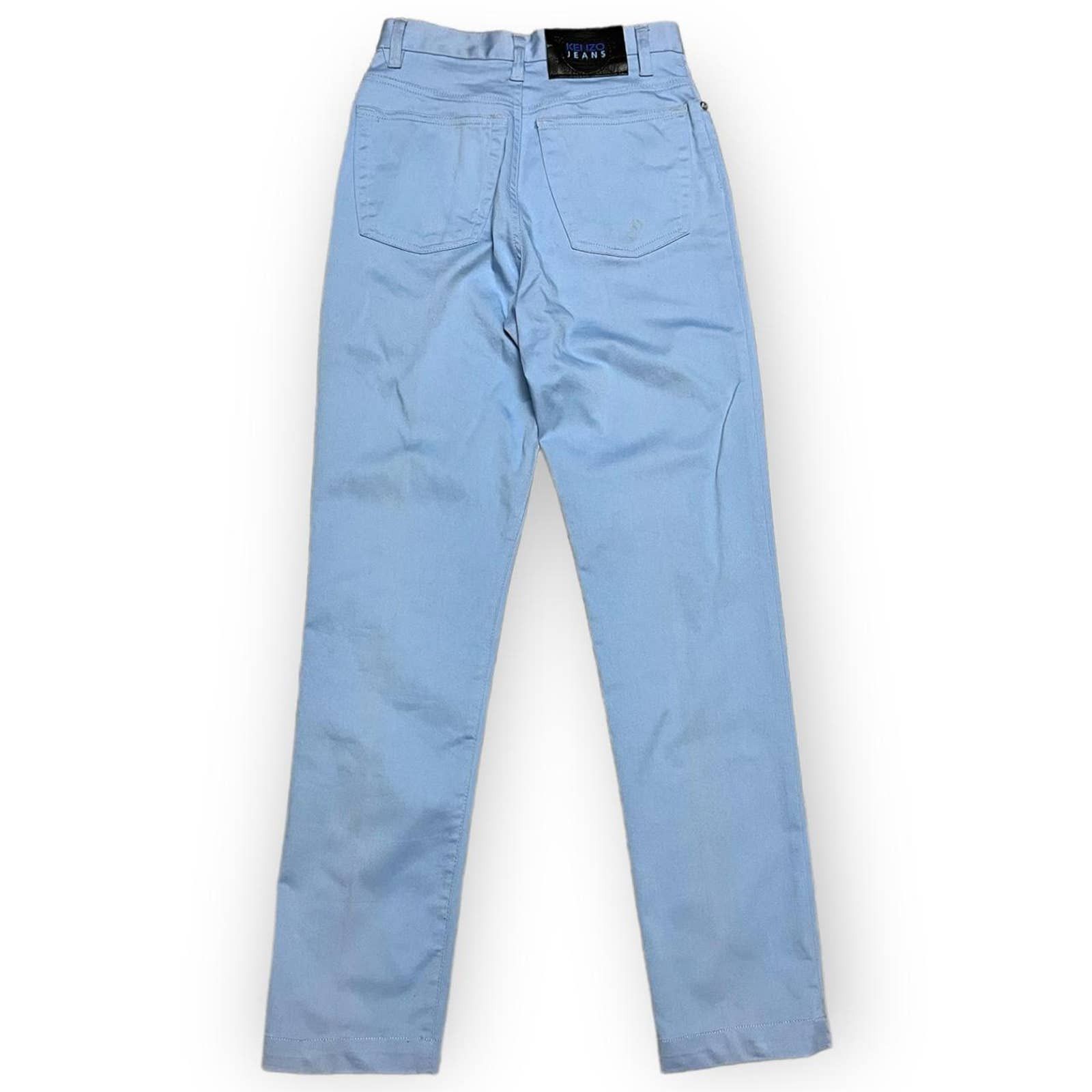 image of Kenzo Jeans Straight Leg Luxury Designer Baby Blue Pants, Women's (Size 24)