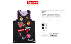 Buy Supreme x Nike x NBA Teams Authentic Jersey 'Black' - SS18KN61