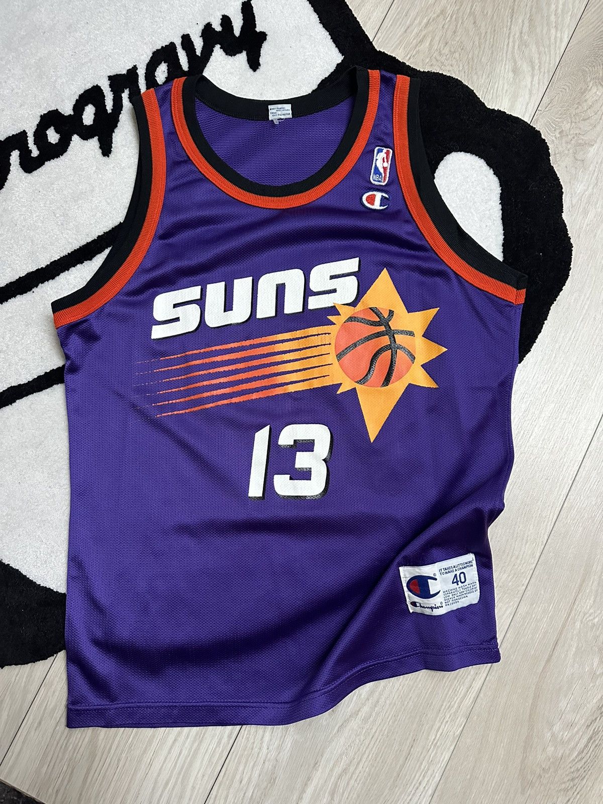 Champion × NBA × Vintage Vintage 90s Steve Nash Pheonix Suns Champion Jersey veryRare Size US M / EU 48-50 / 2 - 1 Thumbnail
