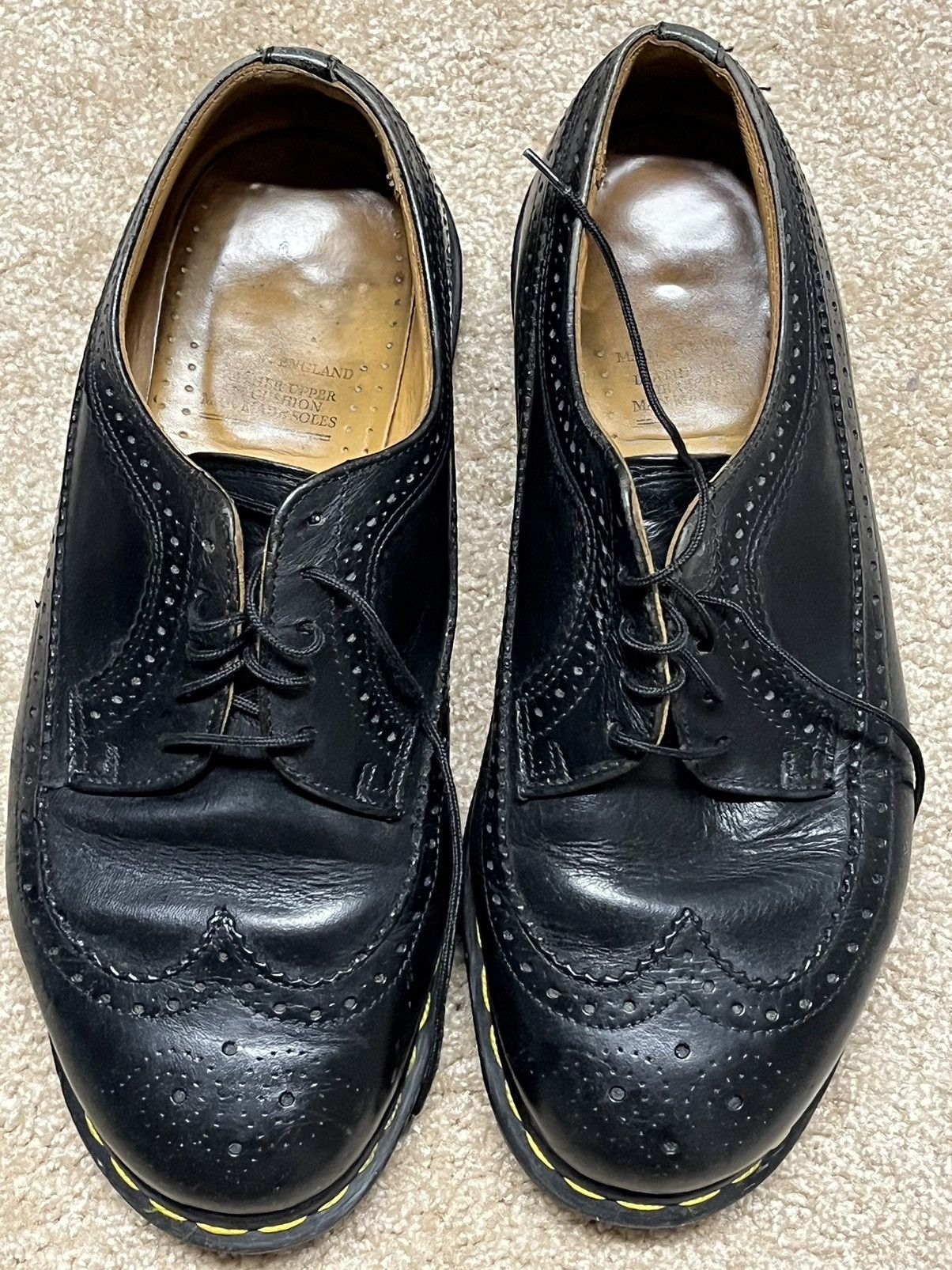 image of Dr Martens x Vintage Authentic Made In England Wingtip Oxfords Shoes in Black, Men's (Size 8)