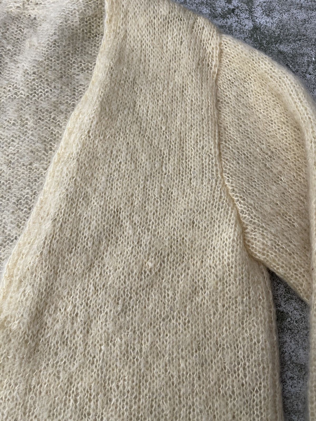 Vintage VINTAGE MOHAIR CARDIGAN SWEATER YELLOW Size US L / EU 52-54 / 3 - 7 Thumbnail
