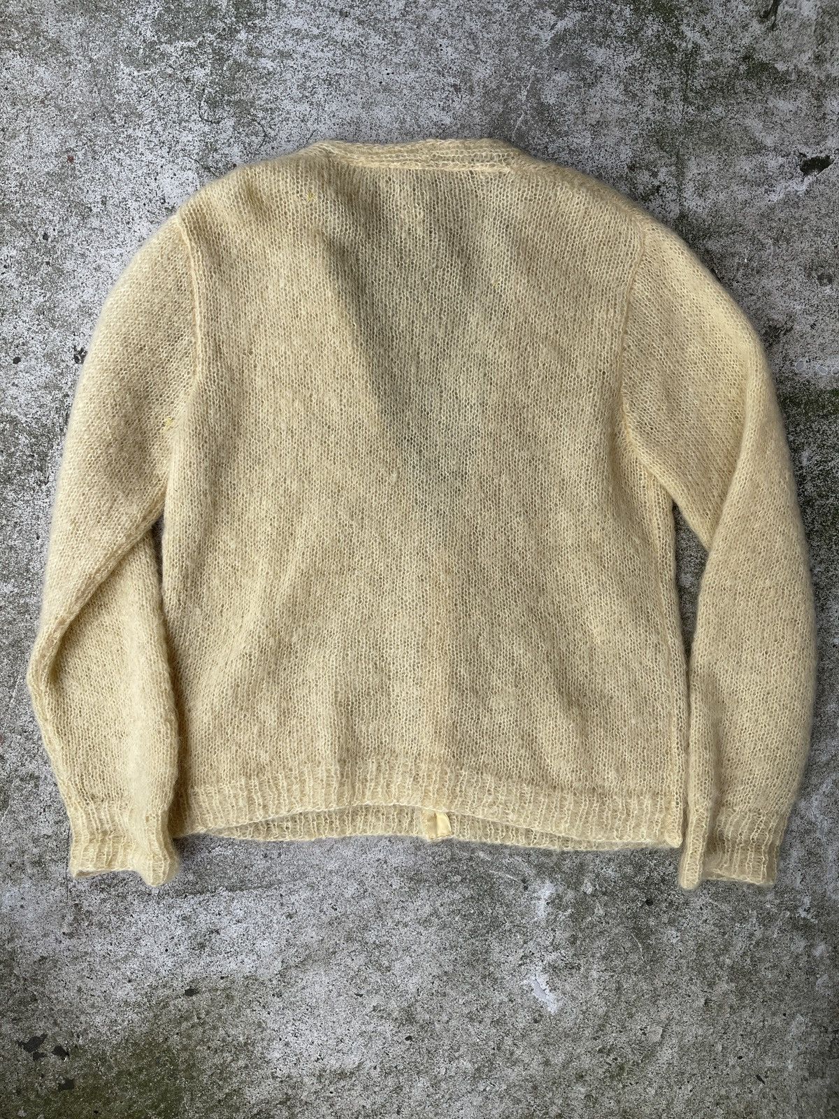 Vintage VINTAGE MOHAIR CARDIGAN SWEATER YELLOW Size US L / EU 52-54 / 3 - 2 Thumbnail