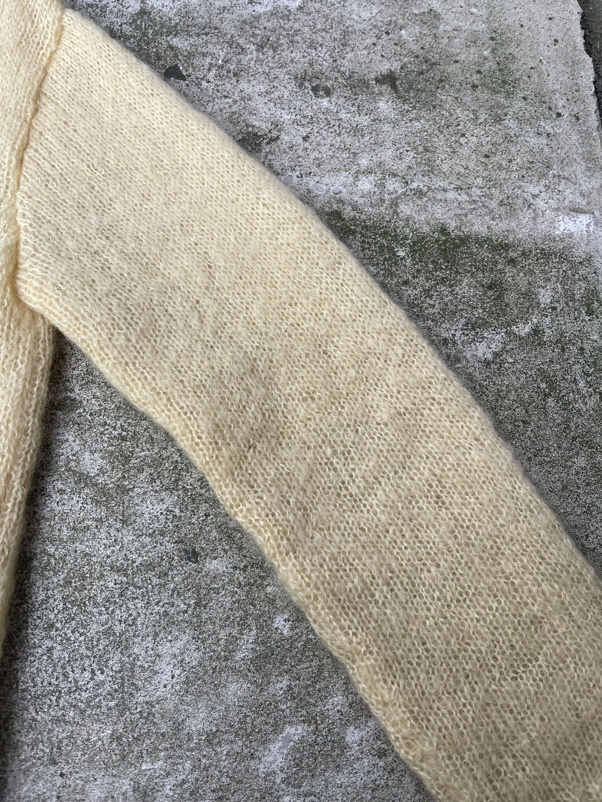 Vintage VINTAGE MOHAIR CARDIGAN SWEATER YELLOW Size US L / EU 52-54 / 3 - 6 Thumbnail