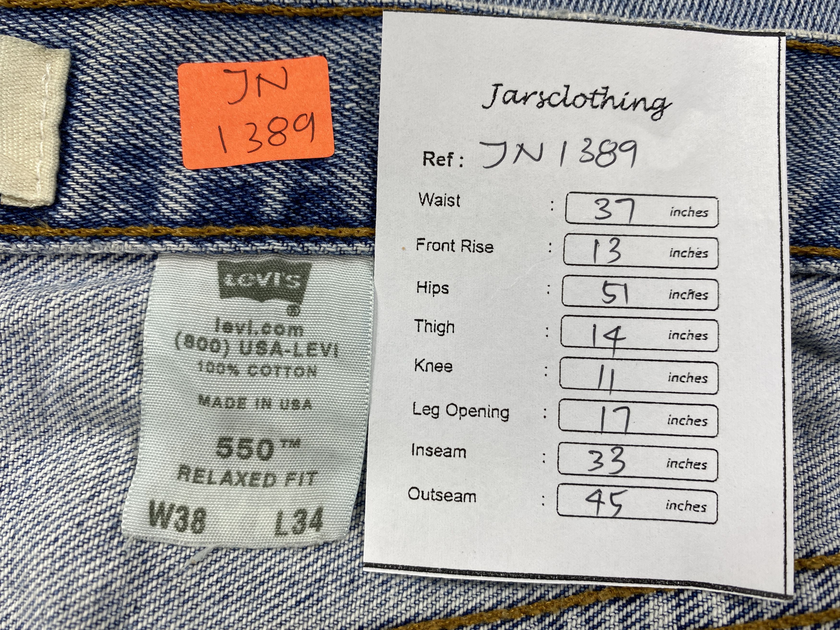 Levi's Mid Blue Vintage Levi's 550 Jeans 37x33 Denim -JN1389 Size US 37 - 8 Thumbnail