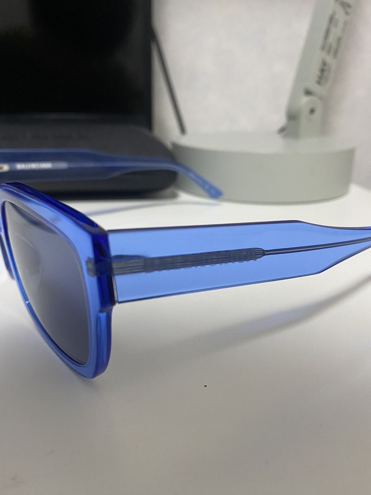 Balenciaga Transparent Blue Sunglasses Size ONE SIZE - 2 Thumbnail
