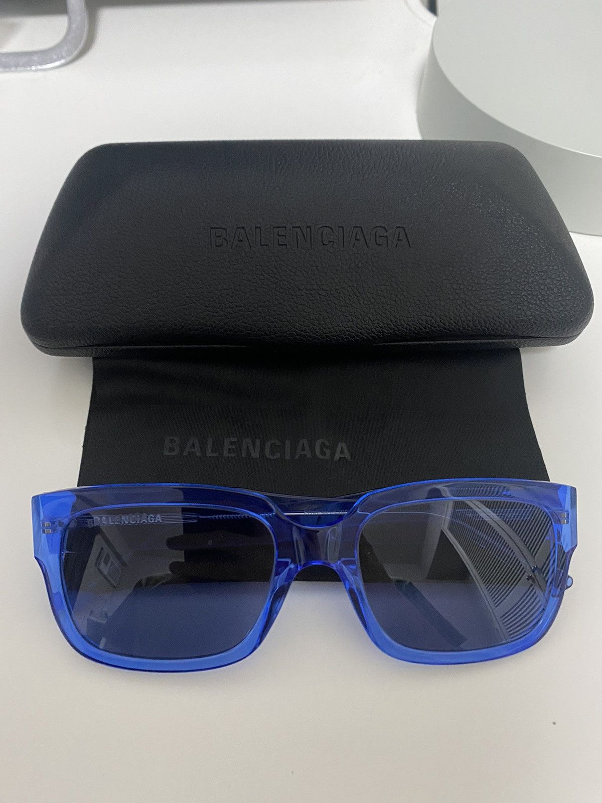 Balenciaga Transparent Blue Sunglasses Size ONE SIZE - 6 Thumbnail