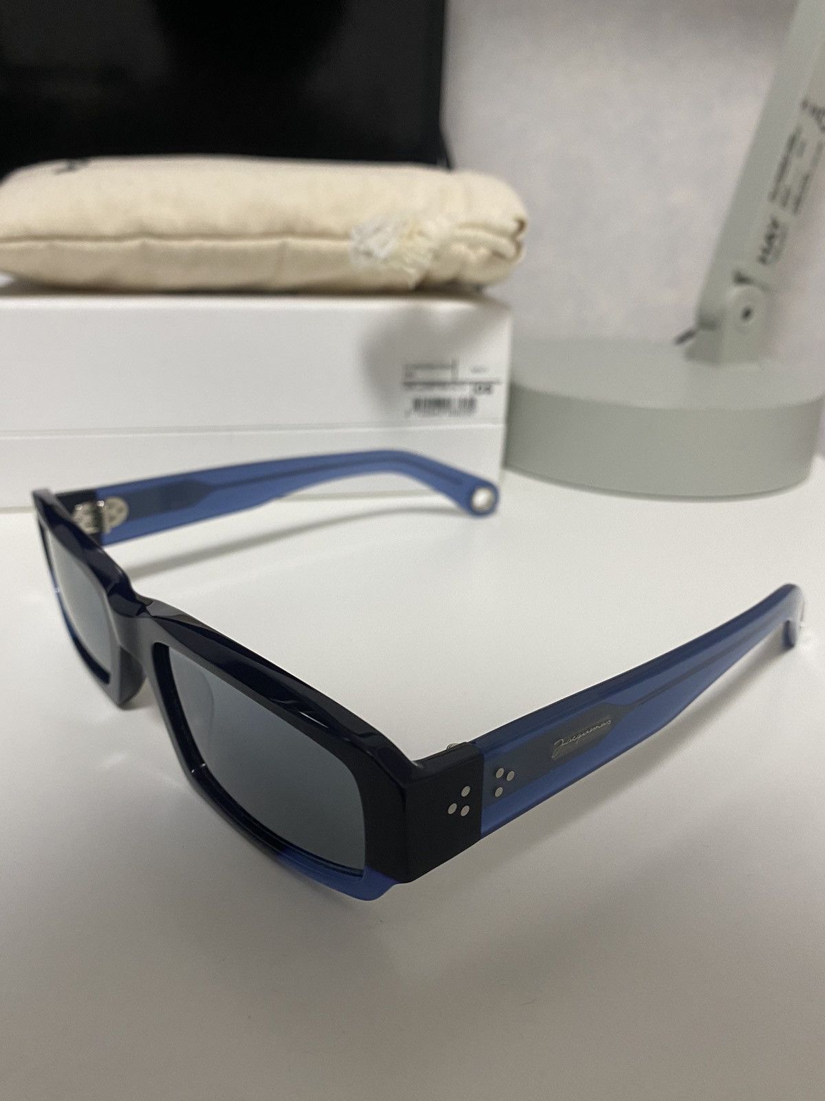 Jacquemus Black Navy Les Lunettes Altu Sunglasses Size ONE SIZE - 1 Thumbnail