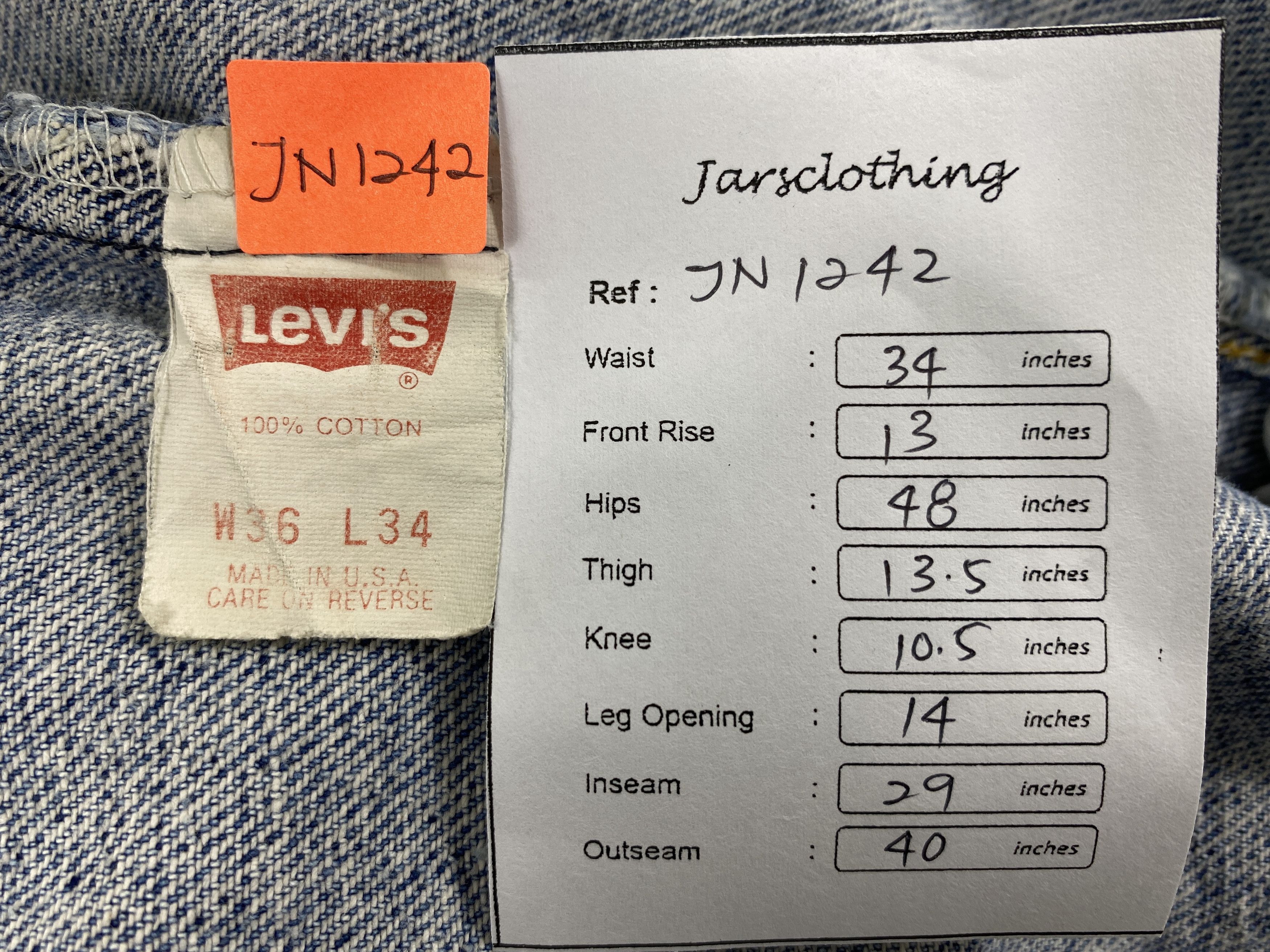 Levi's 90s Light Wash Vintage Levi's 550 USA 34x29 Denim -JN1242 Size US 34 / EU 50 - 8 Thumbnail