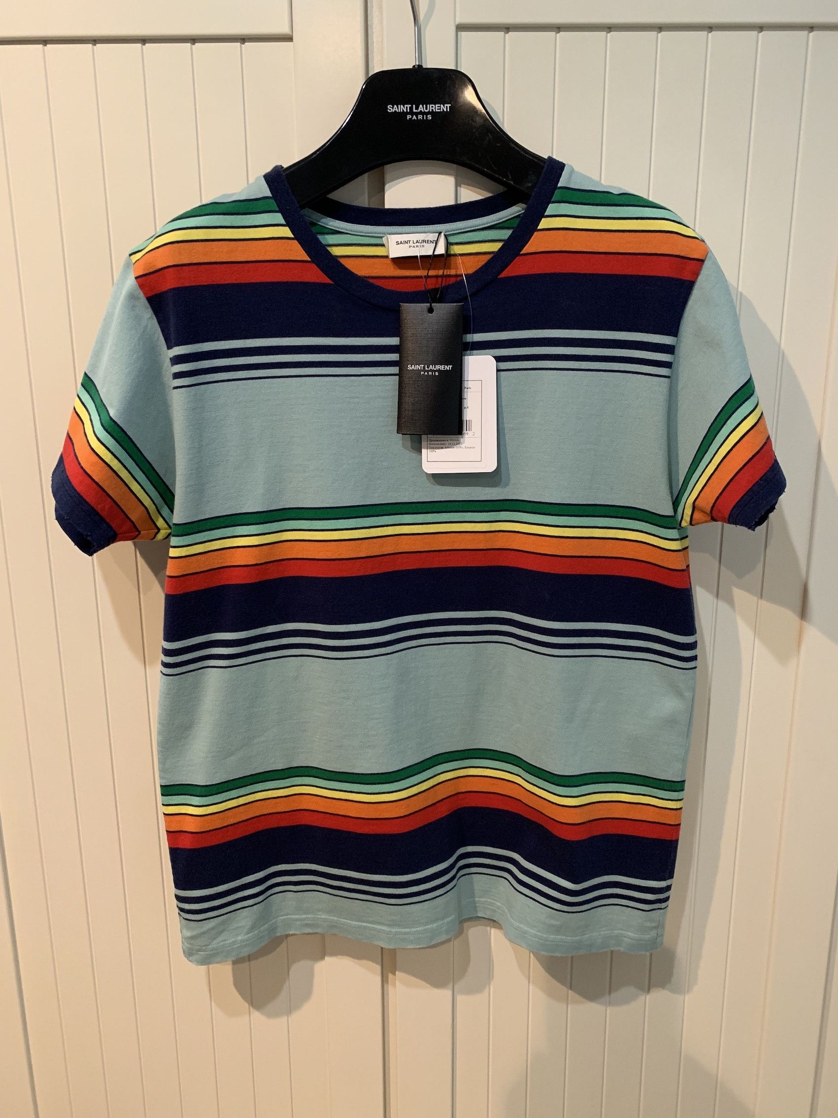 Hedi Slimane × Saint Laurent Paris FINAL DROP / SS'16 Venice Striped Jersey in Fantasy Size US S / EU 44-46 / 1 - 1 Thumbnail