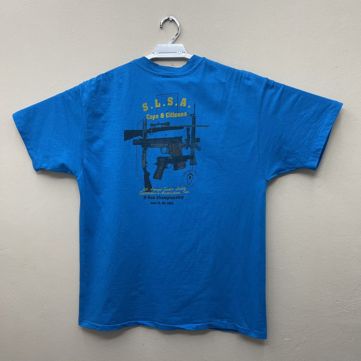 Vintage Vintage 90s S.L.S.A Cops & Citizens 4 Guns Championship Size US XL / EU 56 / 4 - 1 Thumbnail