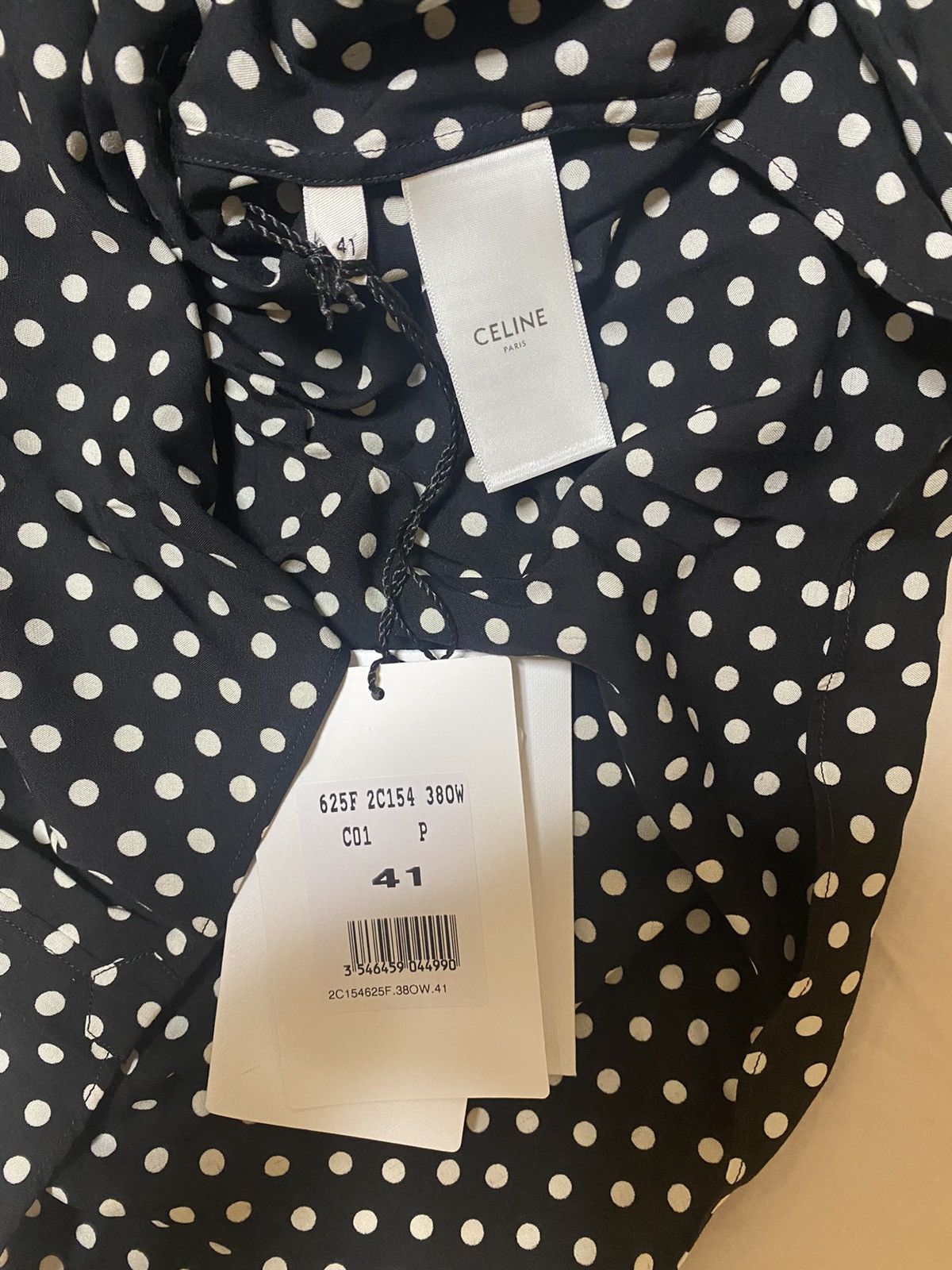 Celine × Hedi Slimane Celine polka dot shirt Sz42 Size US M / EU 48-50 / 2 - 7 Thumbnail