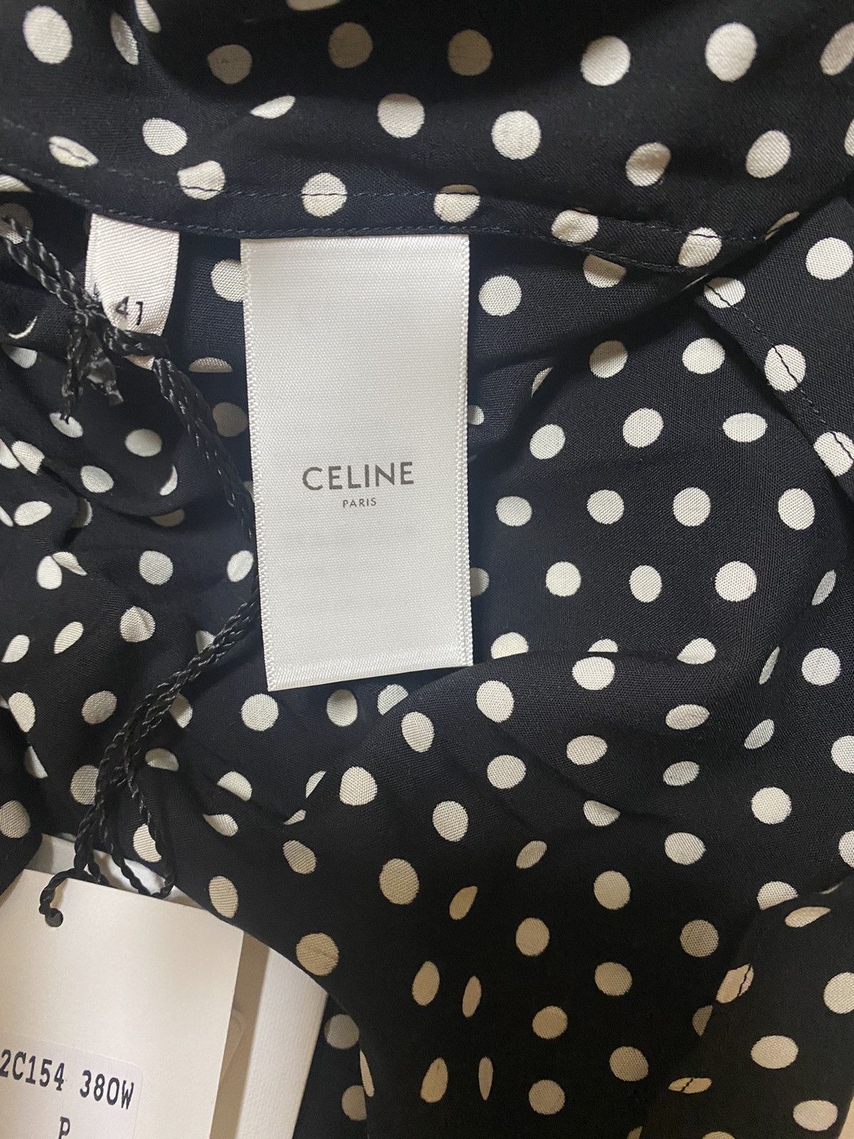 Celine × Hedi Slimane Celine polka dot shirt Sz42 Size US M / EU 48-50 / 2 - 8 Thumbnail