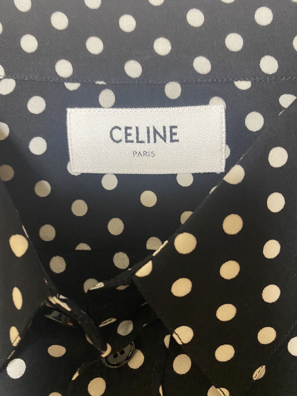 Celine × Hedi Slimane Celine polka dot shirt Sz42 Size US M / EU 48-50 / 2 - 11 Thumbnail