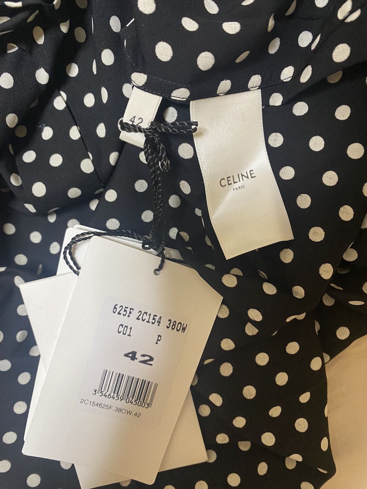 Celine × Hedi Slimane Celine polka dot shirt Sz42 Size US M / EU 48-50 / 2 - 12 Thumbnail
