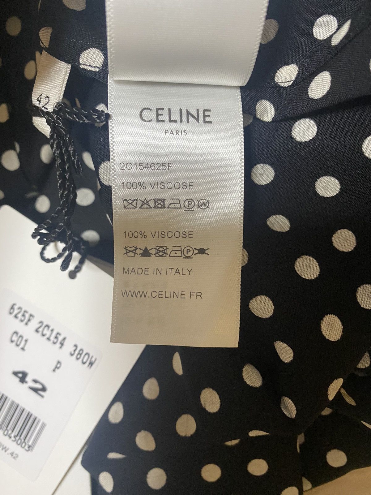 Celine × Hedi Slimane Celine polka dot shirt Sz42 Size US M / EU 48-50 / 2 - 14 Thumbnail