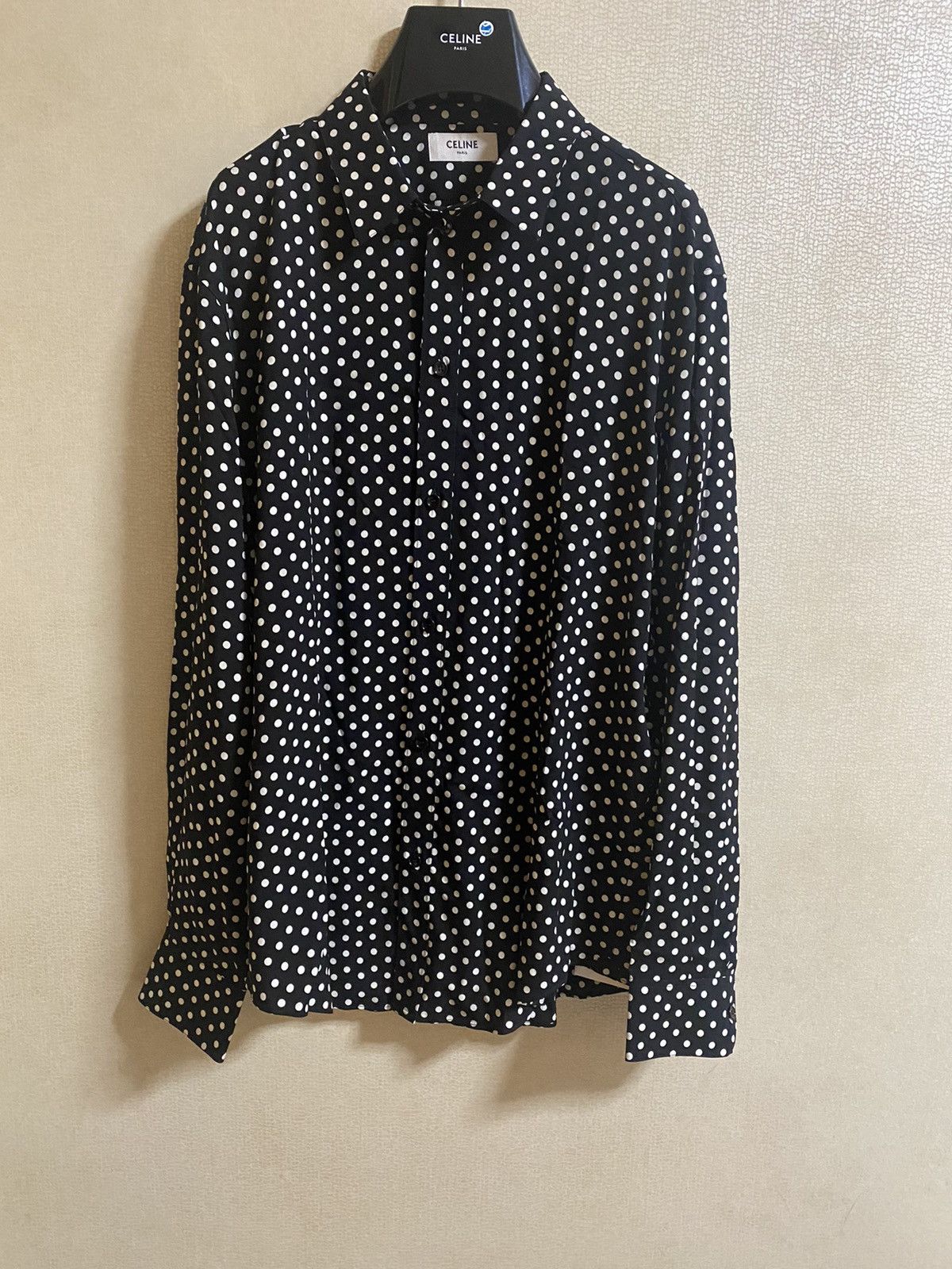 Celine × Hedi Slimane Celine polka dot shirt Sz42 Size US M / EU 48-50 / 2 - 2 Thumbnail