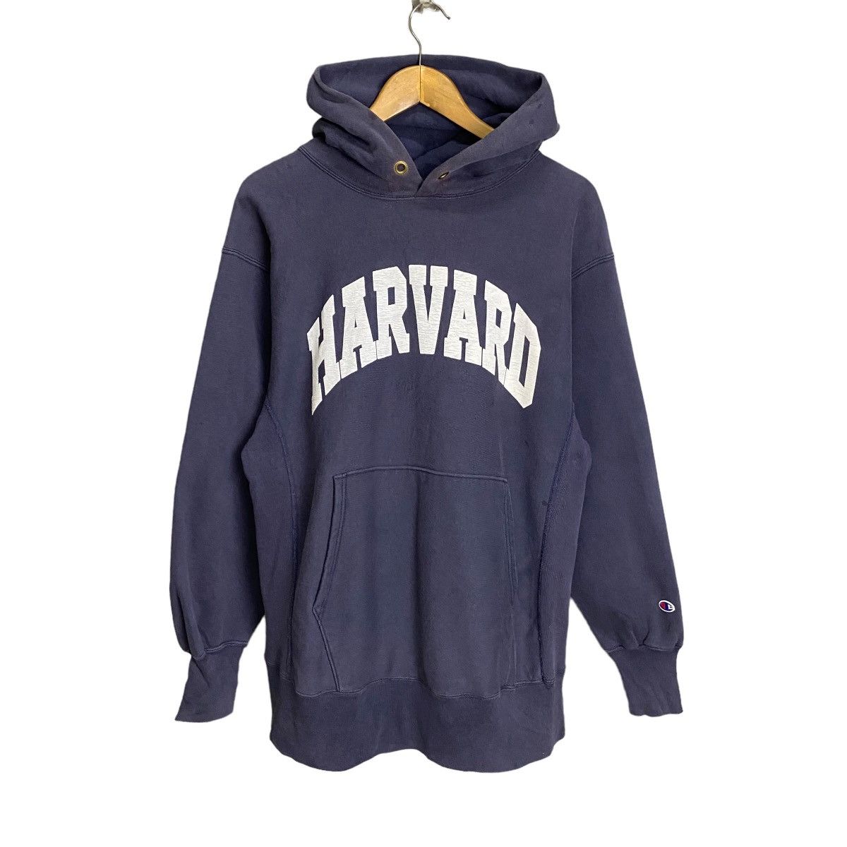image of Champion Reverse Weave Harvard Vintage 90's Made In Usa in Navy Blue, Men's (Size Large)