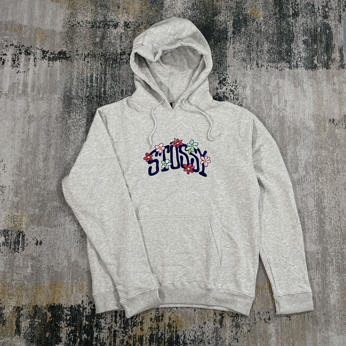 image of Stussy Floral Hoodie Ash Heather // Medium, Men's