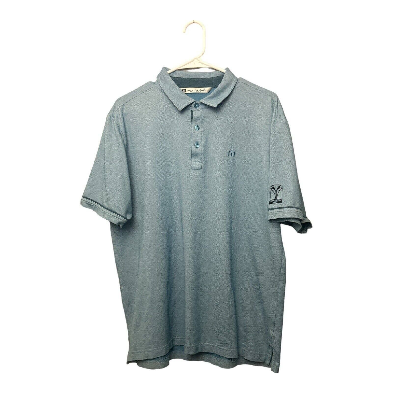 Travis Mathew Travis Matthew Polo L Blue Short Sleeve Golf Black Wolf ...