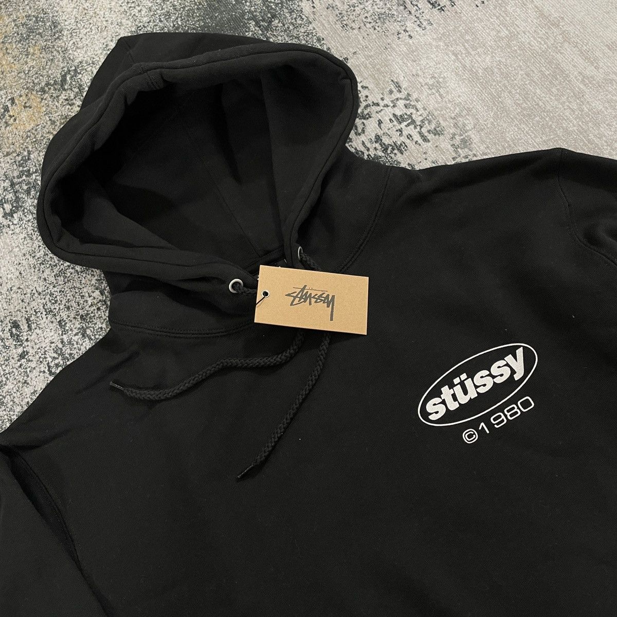 image of Stussy Hoodie Black Large // Soul, Men's