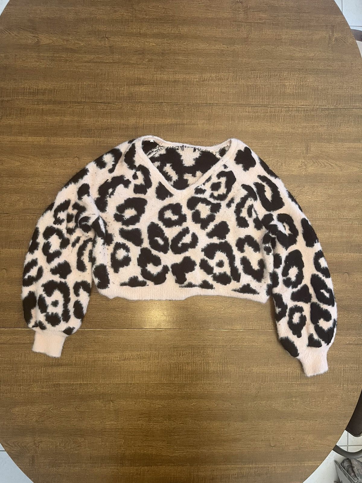 Vintage Y2k Pink Mohair Animal Print Sweater Size L / US 10 / IT 46 - 1 Thumbnail
