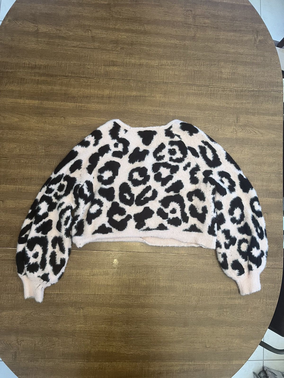 Vintage Y2k Pink Mohair Animal Print Sweater Size L / US 10 / IT 46 - 2 Thumbnail