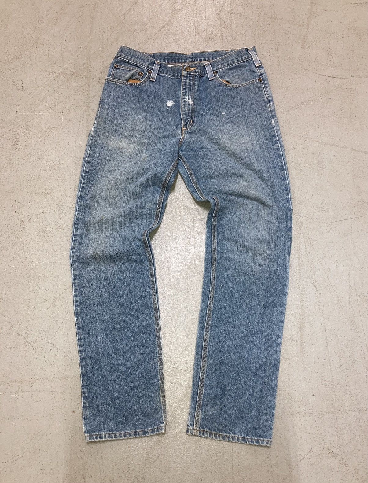 Vintage CRAZY Y2K FADED CARHARTT THRASHED BAGGY WORKWEAR JEANS | Grailed