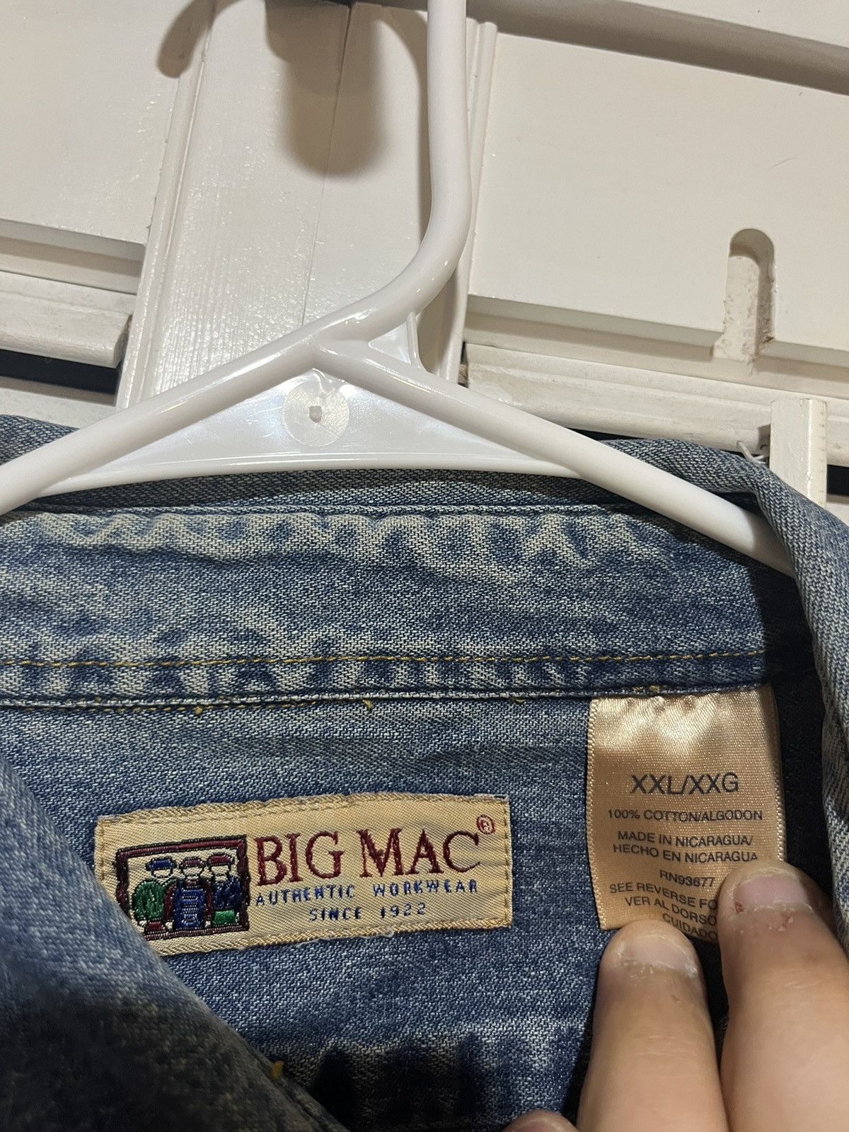 Vintage Vintage Big Mac Denim Shirt Size US XXL / EU 58 / 5 - 3 Thumbnail