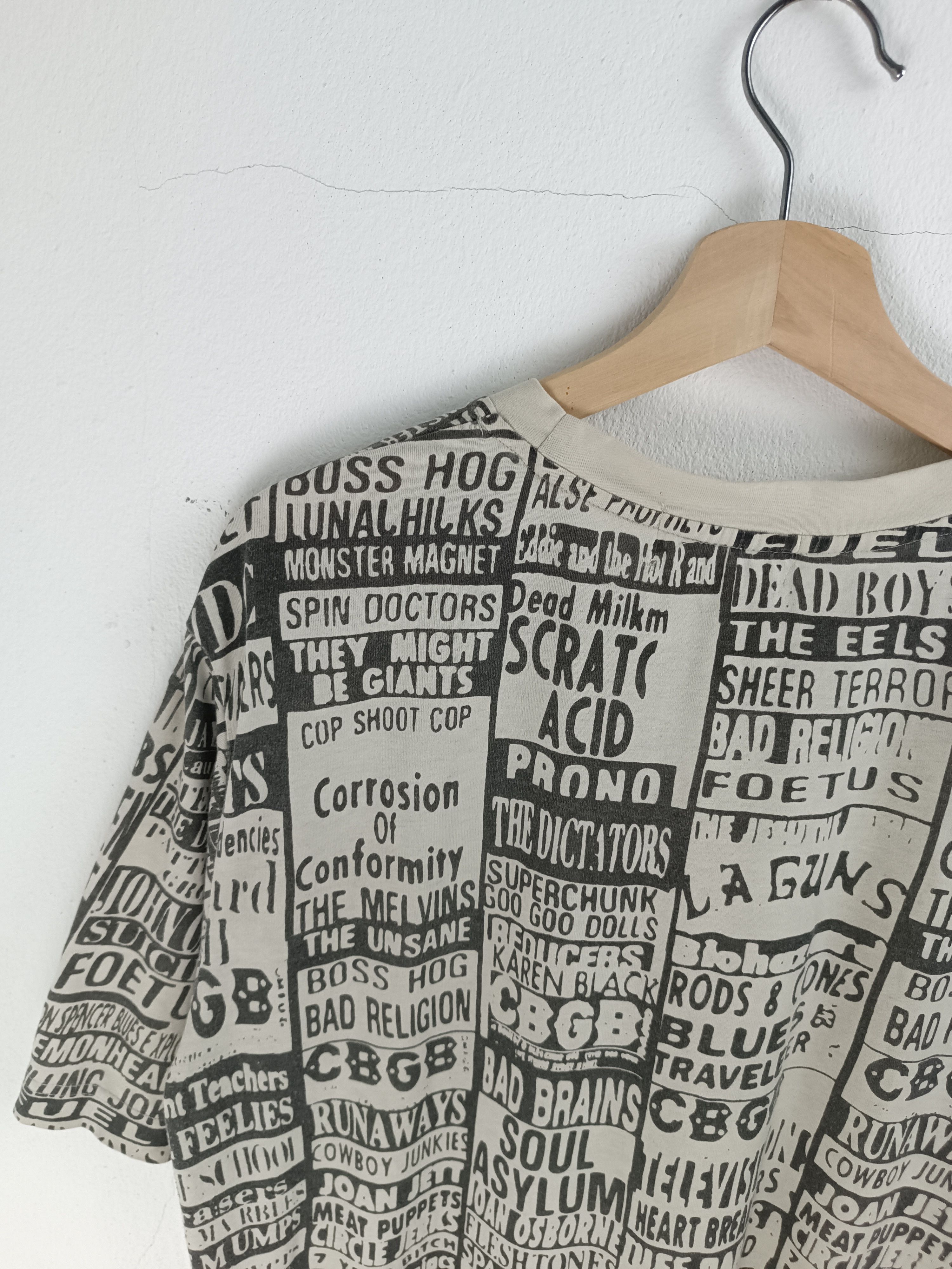 Band Tees 🔥RARE🔥VINTAGE CBGB AOP "BAND LIST" (bad brains blondie) Size US L / EU 52-54 / 3 - 15 Thumbnail