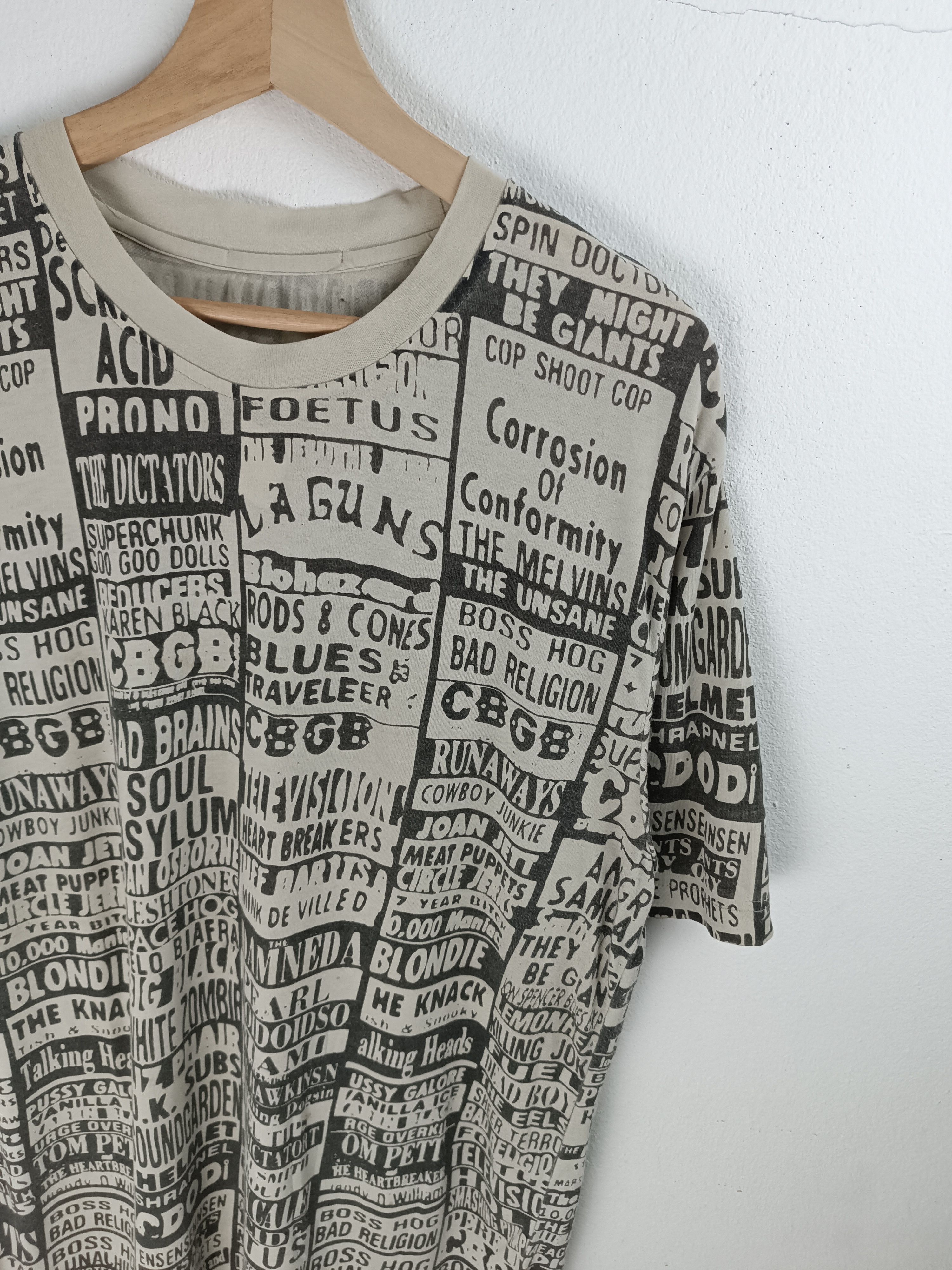 Band Tees 🔥RARE🔥VINTAGE CBGB AOP "BAND LIST" (bad brains blondie) Size US L / EU 52-54 / 3 - 6 Thumbnail