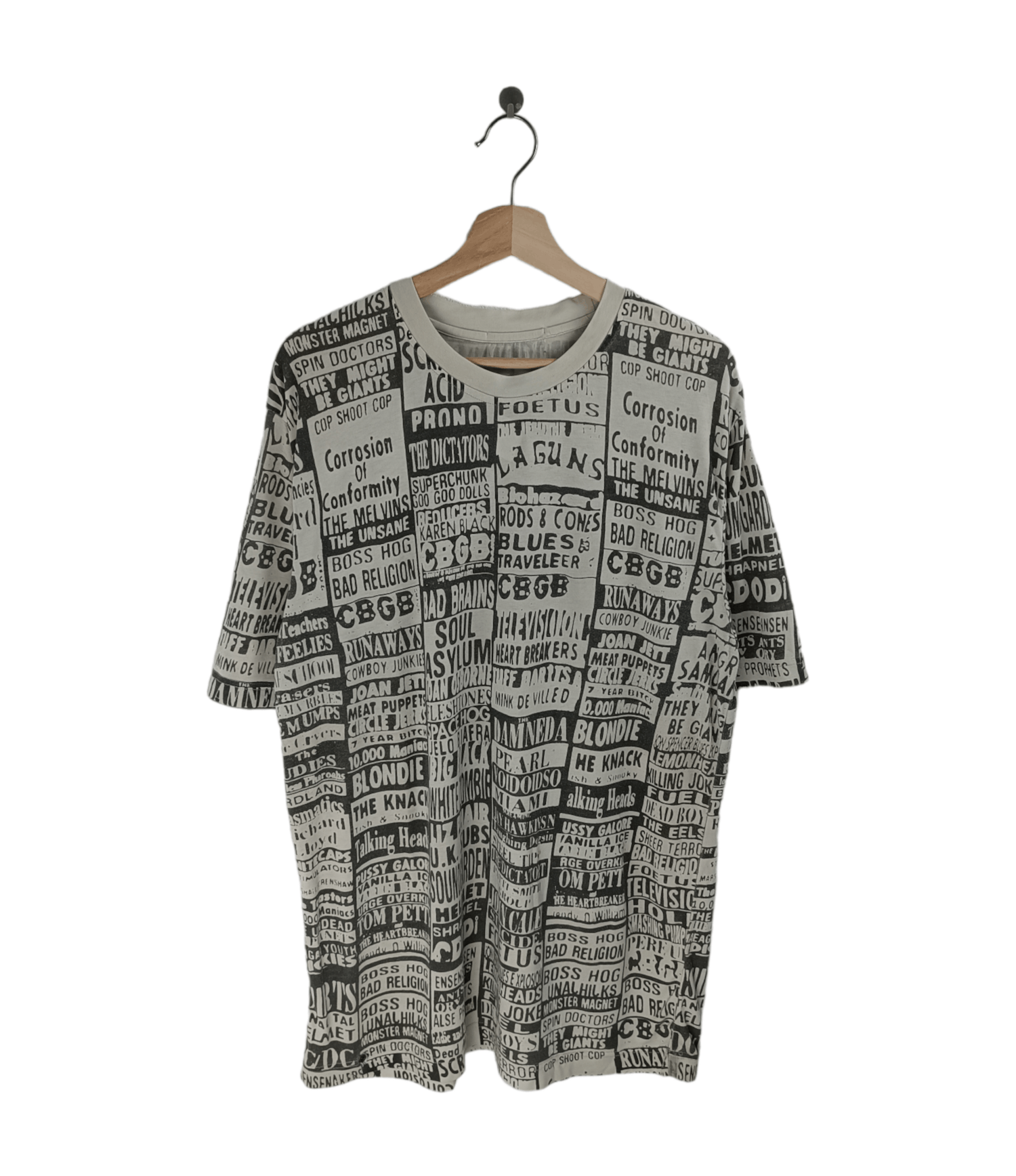 Band Tees 🔥RARE🔥VINTAGE CBGB AOP "BAND LIST" (bad brains blondie) Size US L / EU 52-54 / 3 - 1 Thumbnail