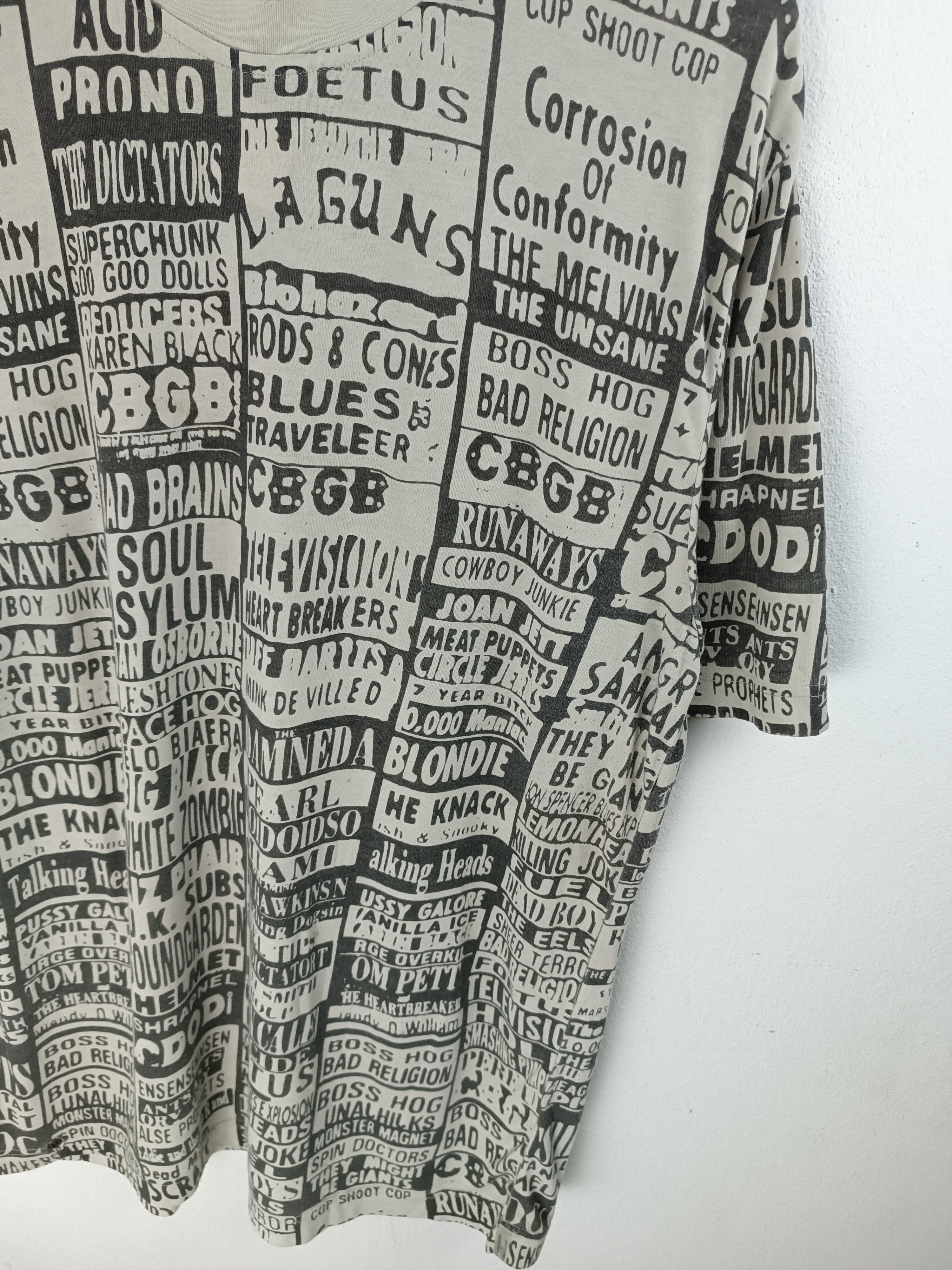 Band Tees 🔥RARE🔥VINTAGE CBGB AOP "BAND LIST" (bad brains blondie) Size US L / EU 52-54 / 3 - 8 Thumbnail