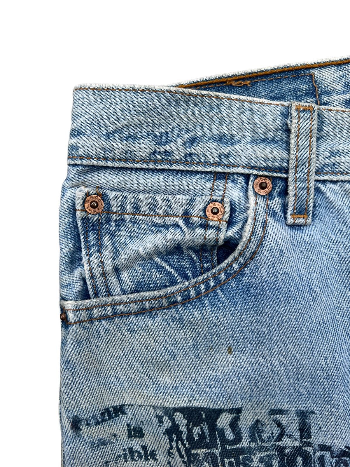 Levi's Rare🔥Vintage 90s Levis 501 Distressed Ripped Jeans 30x33 Size US 30 / EU 46 - 7 Thumbnail